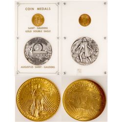 St. Gaudens  $20 Gold Piece and Silver Medal