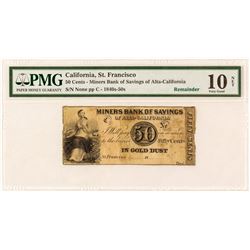 Miners Bank of Savings 50 Cent Note