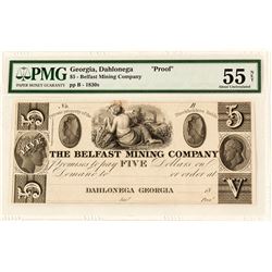 $5 Belfast Mining Company "Proof" Note