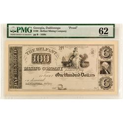 Belfast Mining Company Proof $100 Note