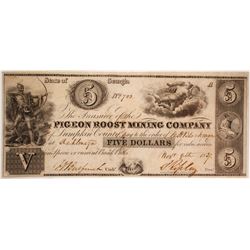 Pigeon Roost Mining Company Scrip $5