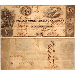 Pigeon Roost Mining Company Scrip $5