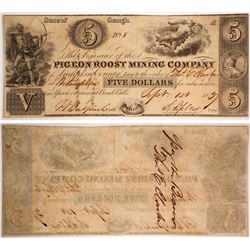 Pigeon Roost Mining Company Scrip $5