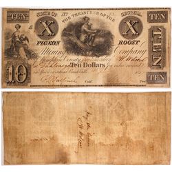 $10 Pigeon Roost Mining Company Note