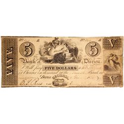 $5 Bank of Darien Note