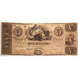 $5 Bank of Darien Note
