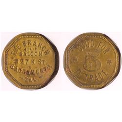 The Branch Saloon, Sacramento CA Token