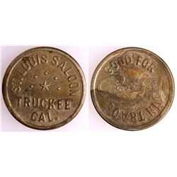 St. Louis Saloon, Truckee, CA Token