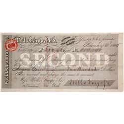 Wells Fargo Second of Exchange, Yreka, CA 1865
