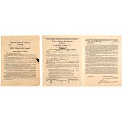 Rare Wells Fargo Livestock Contract