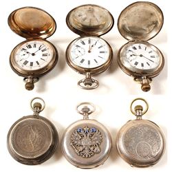 Vintage Silver Men's Cased Pocket Watches