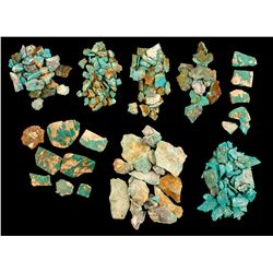 Eight Smith Valley Turquoise Specimens