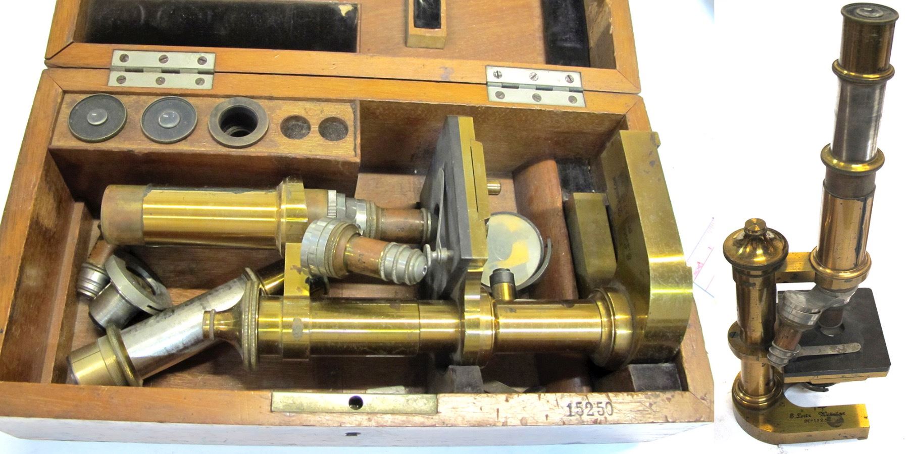 Vintage Microscope Box Antique Microscope in Original Wood Box