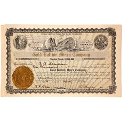 Gold Bullion Mines Company Stock Certificate