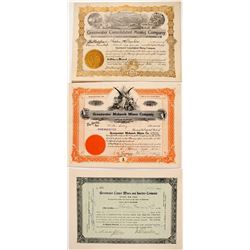 Three Greenwater Mining Stock Certificates