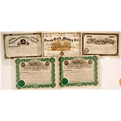 Boulder, CO Mining Stock Certificates (5)