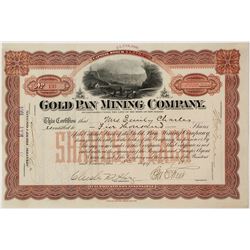 Gold Pan Mining Company Stock Certificate