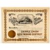 Image 1 : The Bull Hill Gold Tunnel Co. Stock Certificate, Cripple Creek, CO 1896