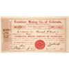 Image 1 : Excelsior Mining Co. of Colorado Stock Certificate, Gilpin County, CO 1863