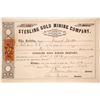 Image 1 : Sterling Gold Mining Company Stock Certificate, Gilpin County, CO 1866