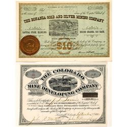 Two Different Leadville, Colorado Mining Stock Certificates