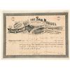 Image 1 : The San Miguel Gold Placers Company Stock Certificate, Telluride, CO 1888