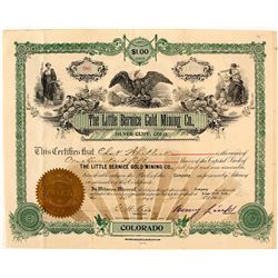 The Little Bernice Gold Mining Co. Stock Certificate, Silver Cliff, CO, 1903