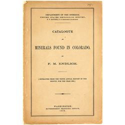 1878 Catalogue of Minerals Found in Colorado