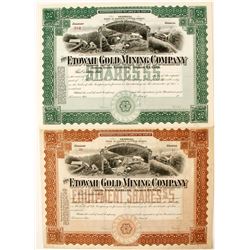 Striking Pair of Etowah Gold Mining Certificates