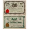 Image 1 : Rare and Desirable M. Lu and S. Lu Mining Stock Certificate Combo