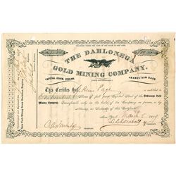 Rare Green on White Dahlonega Gold Mining Company Stock Certificate