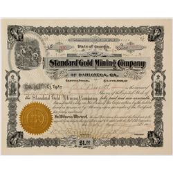 Standard Gold Mining Company of Dahlonega Stock Certificate 2