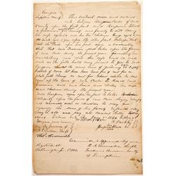 Contract from Benjamin Parks (credited with the first gold nugget) and Freedman Benjamin Elrod