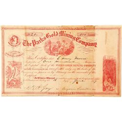 The Parks Gold Mining Company Stock Certificate