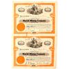 Image 1 : Pair of Marsh Mining Company Stock Certificates