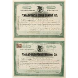 Consecutive Pair of Tallapoosa Gold Mining Company Stock Certificates