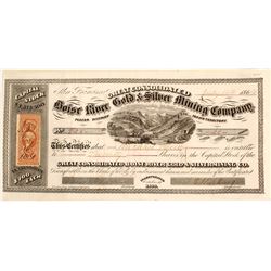 Great Cons. Boise River Gold & Silver Mining Co. Stock Certificate, Idaho Territory, 1864