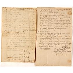 1804 Documents for the Washington Silver Mine--One of America's Earliest Mines