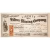 Image 1 : Liberty Silver Mining Co. Stock Certificate, San Antonio District, Nevada Territory, 1864