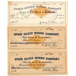 Ophir Mining Company Revenue Check Trio, Virginia City, Nevada