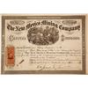 Image 1 : The New Mexico Mining Co. Stock Certificate, 1869, Gorgeous Vignette, New Placer District