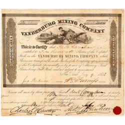 Vanderburg Mining Company Stock Certificate