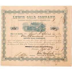 Lewis Gold Company Stock Certificate