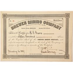Brewer Mining Company Stock Certificate