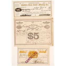 Dakota Territory Mining Certificates (3)