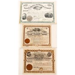 Three Different Utah Mining Stock Certificates