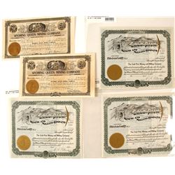 Five Wyoming Mining Stock Certificates