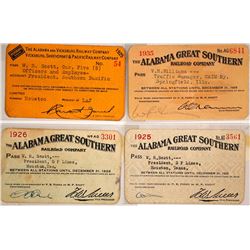 Four Alabama Railroad Passes