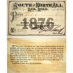 South & North Alabama Railroad Pass, 1876