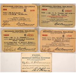 Michigan Central Railroad Passes incl. 1859